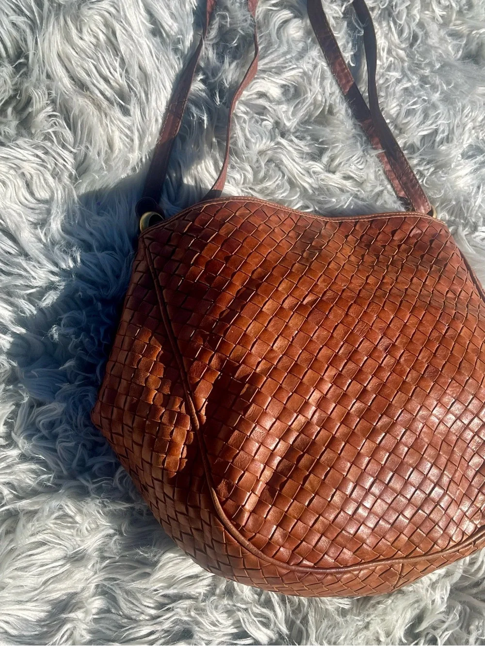 Vintage Bottega Veneta Intrecciato Leather Hobo Bag - Dual Aesthetic 1980s
